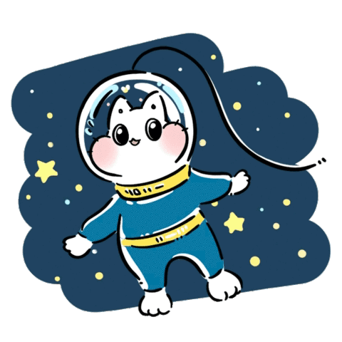 Cute Cartoon In Outer Space GIF