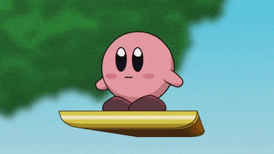 Cute Cartoon Kirby GIF.