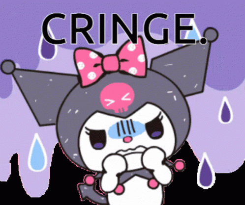 Cute Cartoon Kuromi Cringe GIF