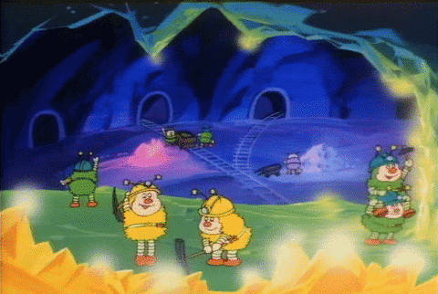 Cute Cartoon Mining GIF