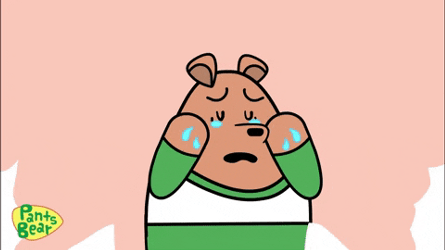 Cute Cartoon Pants Bear Crying GIF 