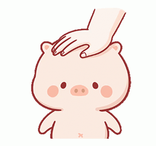 Cute Cartoon Pig Head Pat GIF