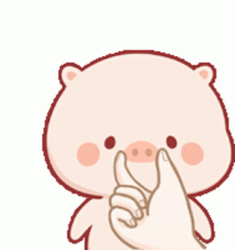 Cute Cartoon Pig Pinching Nose GIF