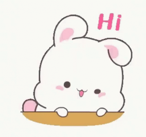 Cute Cartoon Rabbit Saying Hi