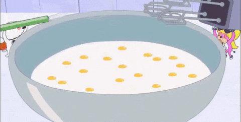 Cute Cartoon Super Shiro Breakfast GIF