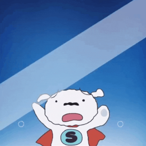 Cute Cartoon Super Shiro Knocking GIF