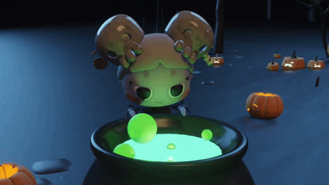 Cute Cartoon Witchcraft GIF
