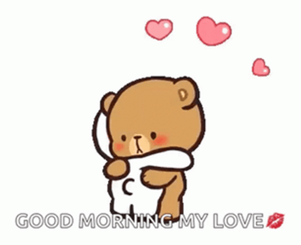 Cute Cartoons Hugging Good Morning My Love GIF