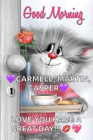 Cute Cat Animated Good Morning Monday Humor GIF