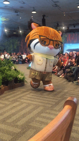 Cute Cat Breakdancing Mascot GIF