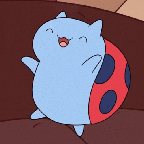 Cute Cat Bug Wearing Ladybug Shell GIF