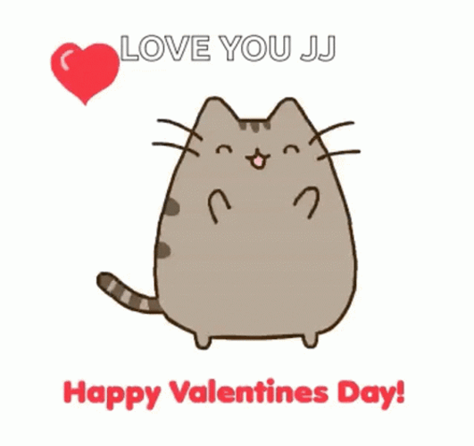 Cute Cat Happy Valentines Day Love You JJ GIF