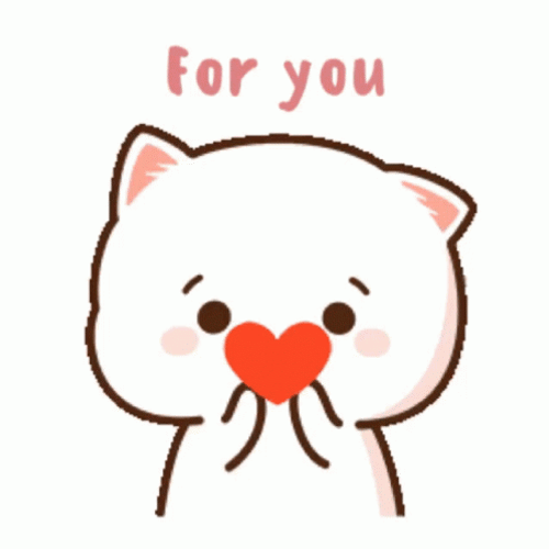 Cute Cat Holding Heart I Love You GIF
