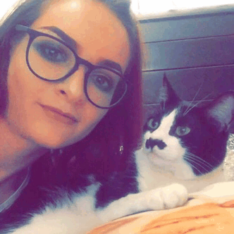 Cute Cat Kiss Mom GIF