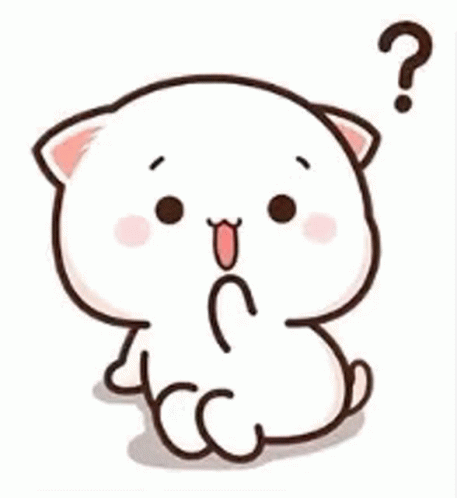Cute Cat Sitting With Question Mark