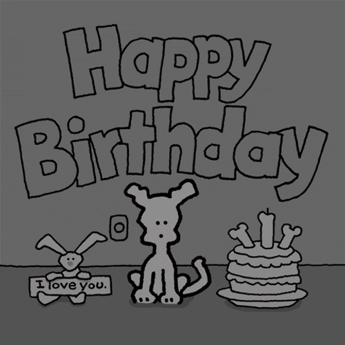 Cute Chippy The Dog Birthday Lights On GIF
