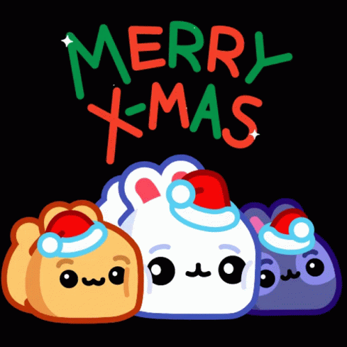 Cute Christmas Num Noms Greetings GIF