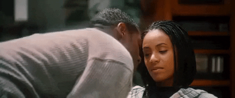 Cute Couple Intimately Kissing GIF