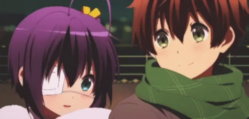 Cute Couple Rikka And Yuuta GIF