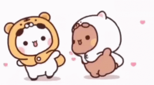 Cute Dancing Bubu And Dudu Twirl GIF
