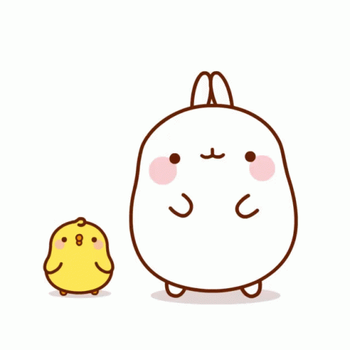 Cute Dancing Bunny Chick Friends GIF