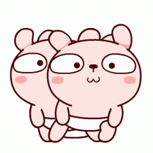 Cute Dancing Pink Rabbits GIF