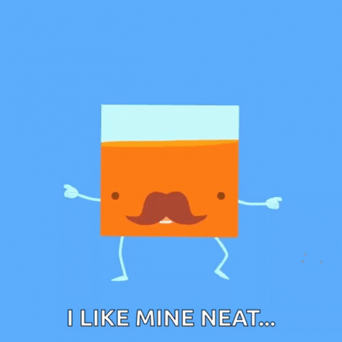 Cute Dancing Whiskey Glass With Blue Background GIF
