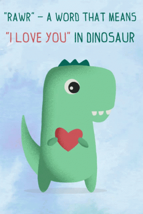 Cute Dino I Love You Rawr GIF