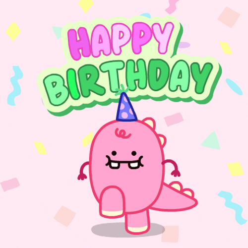 Cute Dinosally Sticker Happy Birthday GIF