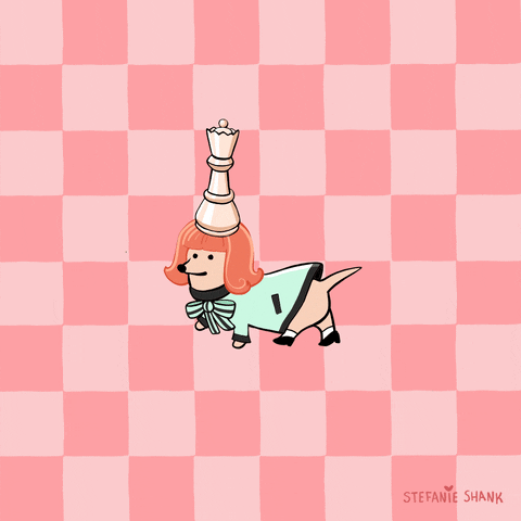 Cute Dog Chess Piece On Head GIF