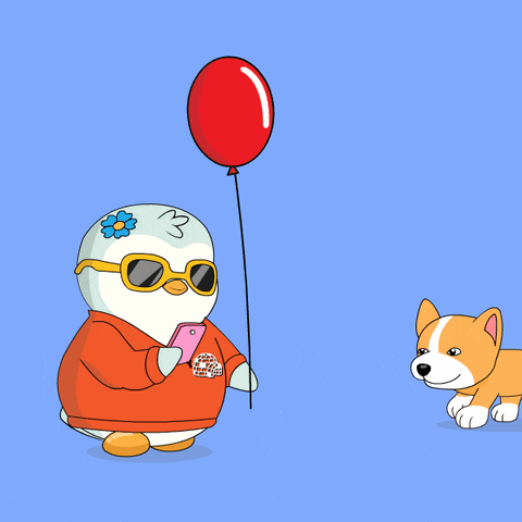 Cute Dogs With Red Balloon GIF