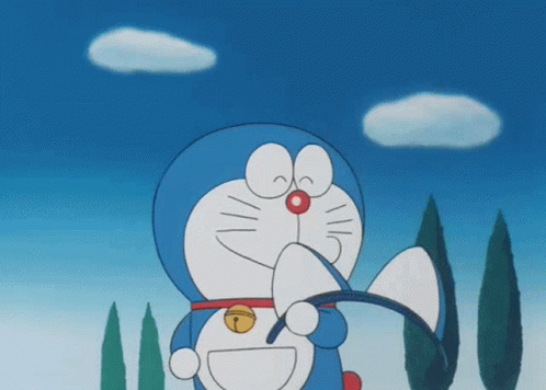 Cute Doraemon Cat Ears Headband GIF