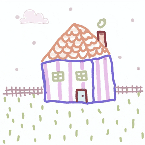 Cute Drawn Cottagecore House GIF