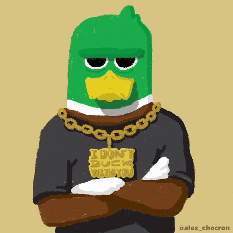 Cute Duck Shaking Head GIF