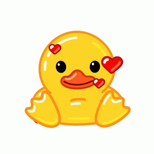 Cute Ducky Feeling Loved Hearts GIF