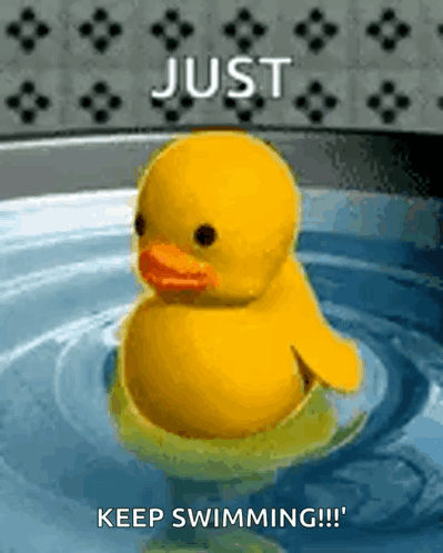 Cute Ducky Just Keep Swimming GIF
