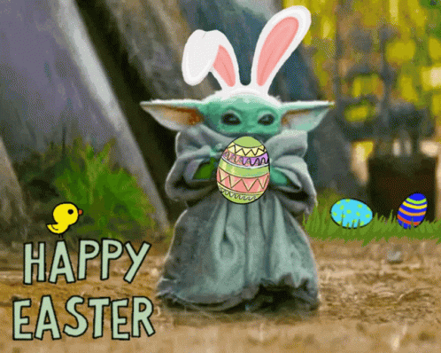 Cute Easter Baby Yoda GIF
