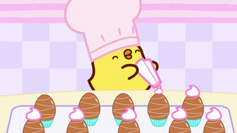 Cute Easter Chick Baking GIF