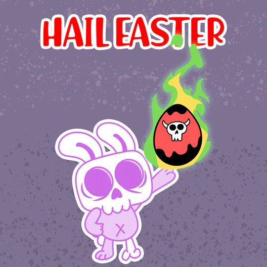 Cute Easter Skeleton Bunny GIF