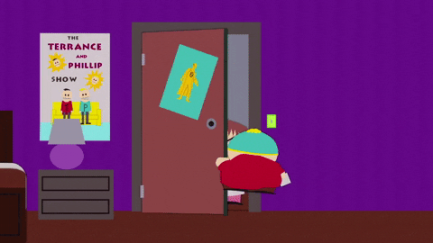 Cute Eric Cartman Slamming Door GIF