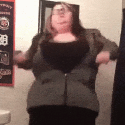 Cute Fat Woman Body Shake GIF