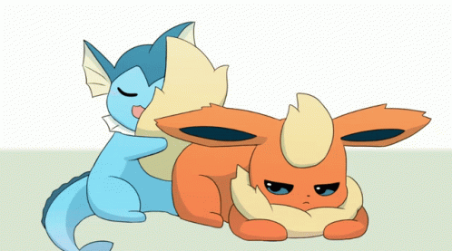Cute Flareon And Vaporeon Pokemon GIF
