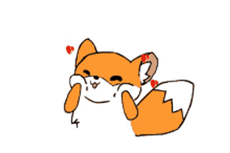 Cute Fox Rubbing Its Cheeks Animation GIF