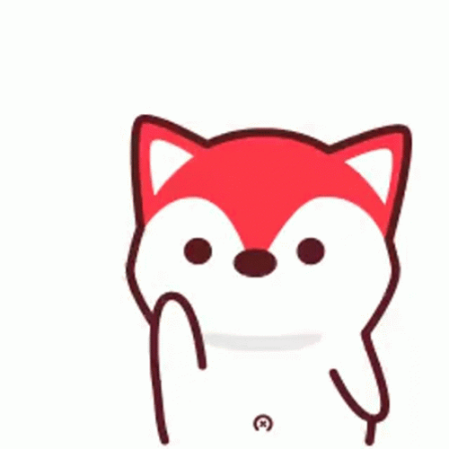 Cute Fox Sending Hearts Animation GIF