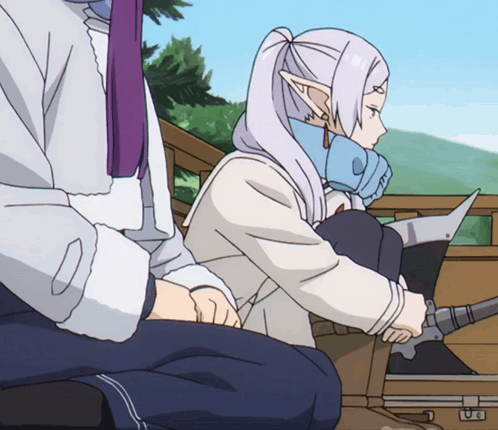 Cute Frieren Tired Lying Down Fern Lap GIF