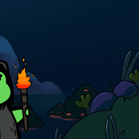 Cute Frog Starts Riot At Night GIF