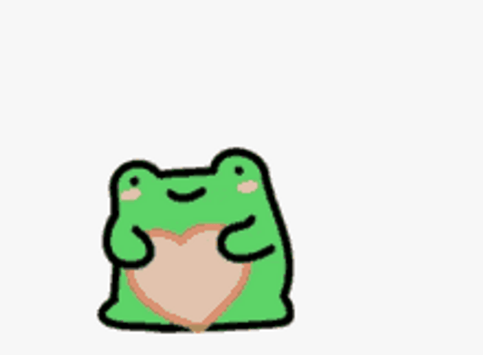 Cute Frog With Heart GIF 