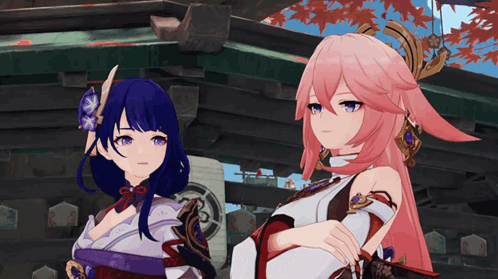 Cute Genshin Impact Raiden Yae Miko Talking GIF