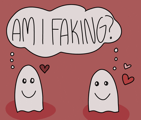 Cute Ghost Couple Am I Faking GIF