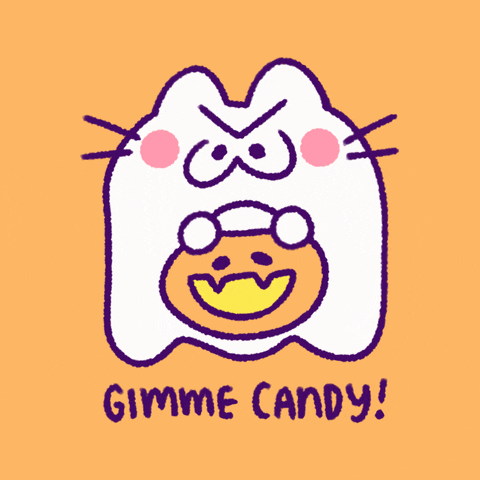 Cute Ghost Gimme Candy GIF